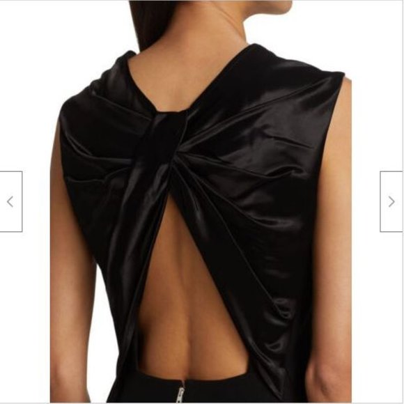 NWT Victoria Beckham LBD Black Twist Back Sleeveless Sheath Dress US 6 - Picture 2 of 12